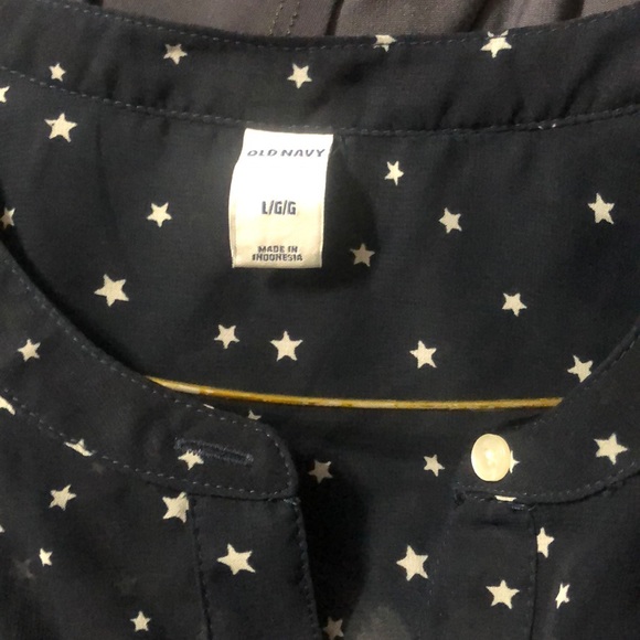 Old Navy blue star sheer blouse, size L - Picture 2 of 2